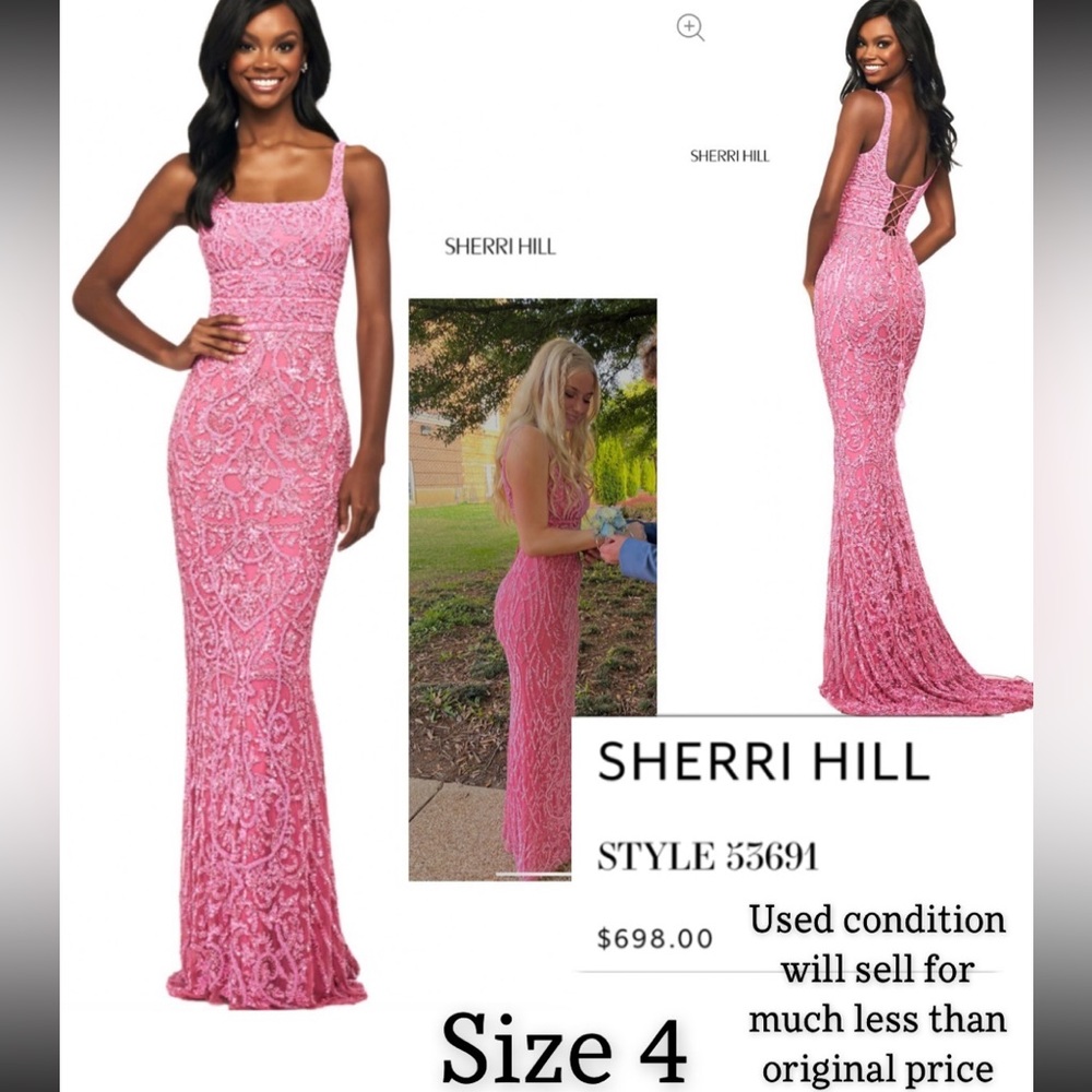 Sherri Hill Pink Lace Gown